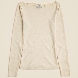 J. Crew Sheer Metallic Boatneck Top